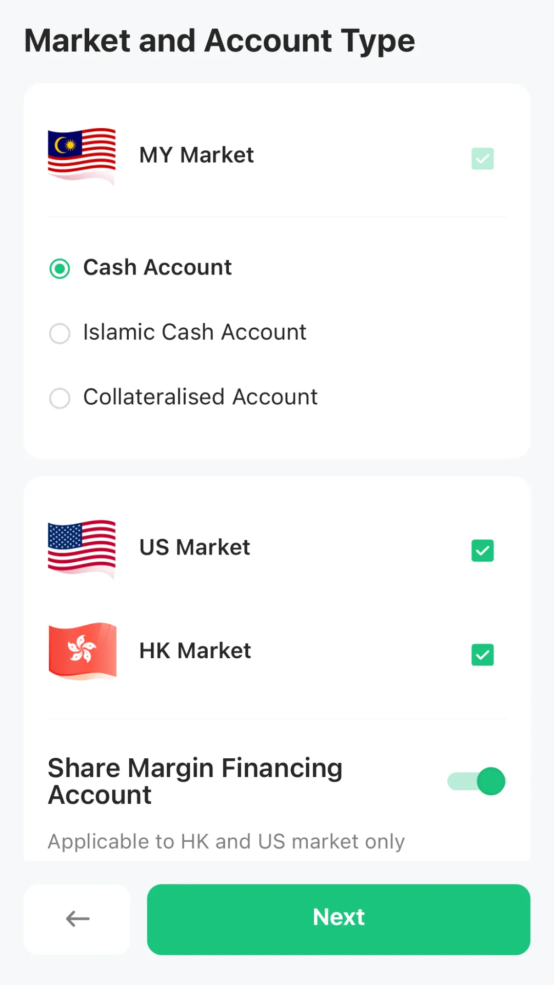 M+ Global Account Opening Market and Account Type
