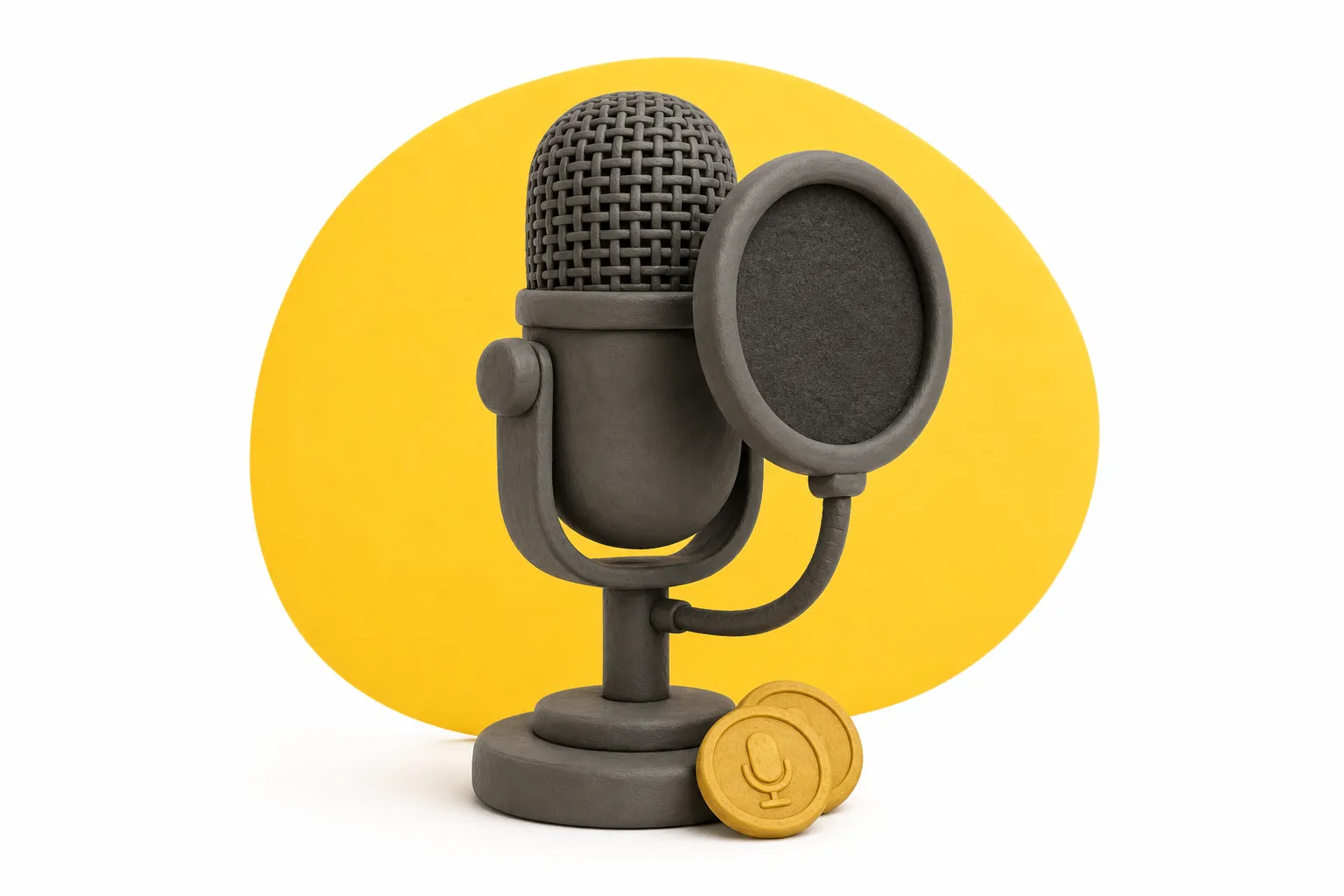 A clay podcast microphone